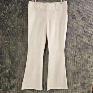 BellaCore Womens White Flare Leg Stretch Trousers Size 11 Style 29071J USA Made